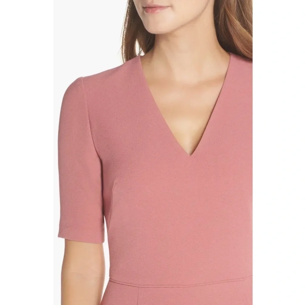 Gal Meets Glam Collection Edith City Crepe Fit & Flare Midi Dress Size 00